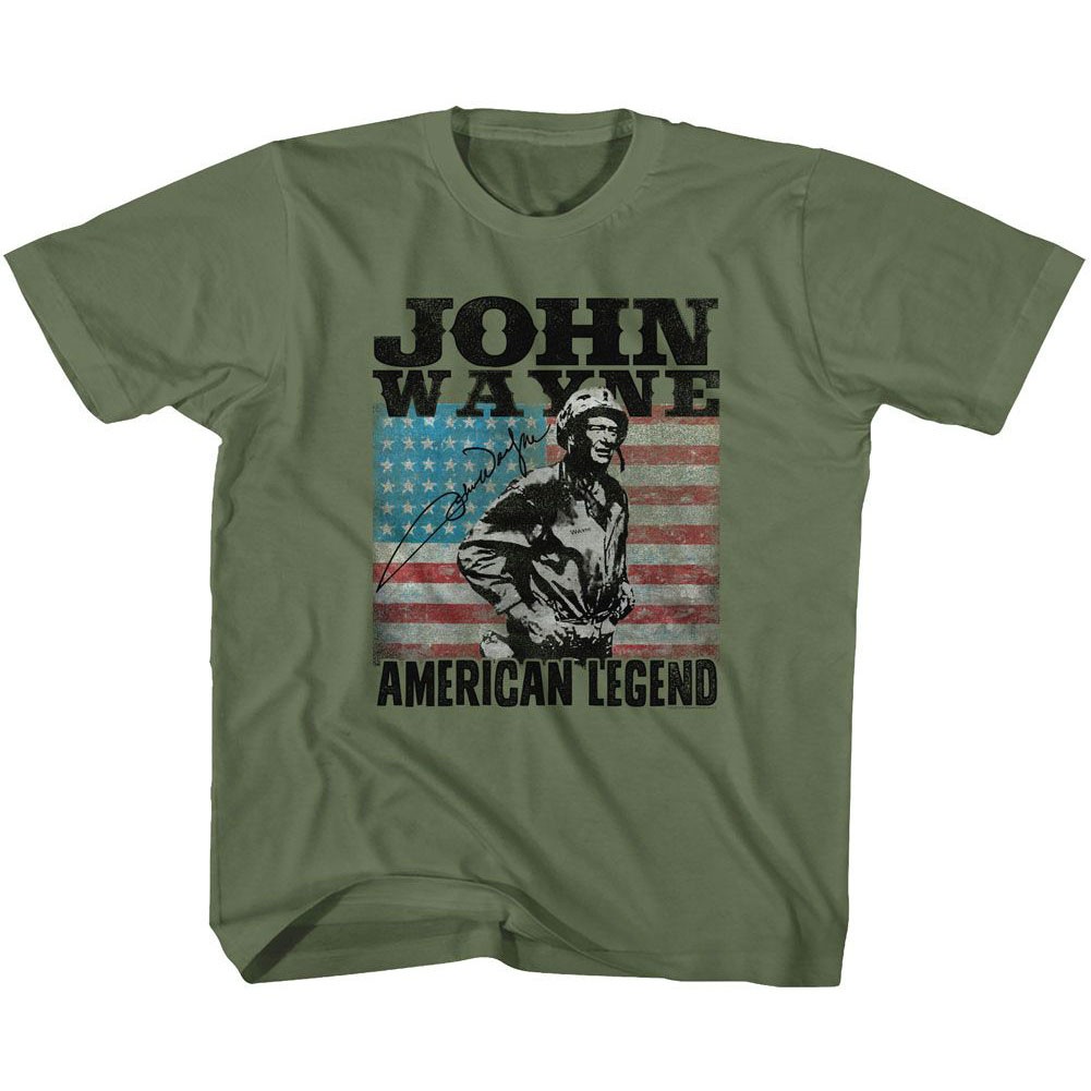 Little Boys’ John Wayne American Legend T-shirt 7 Military Green