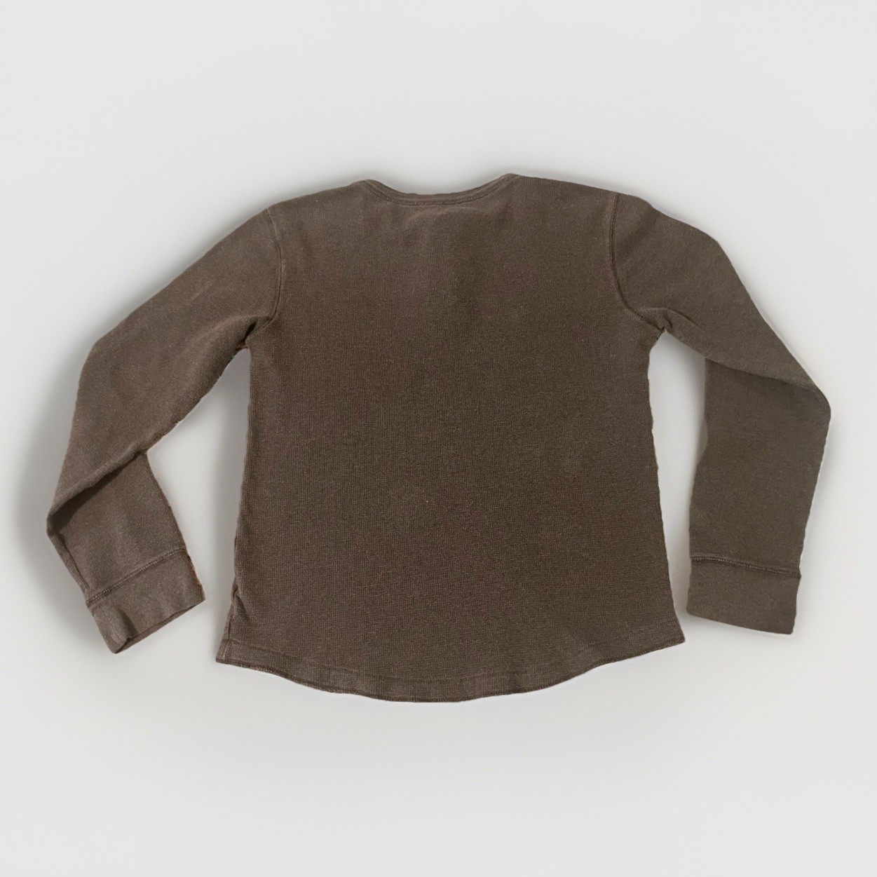 Sonoma Men’s Small Brown Long Sleeve Henley Shirt Waffle Knit Thermal Casual