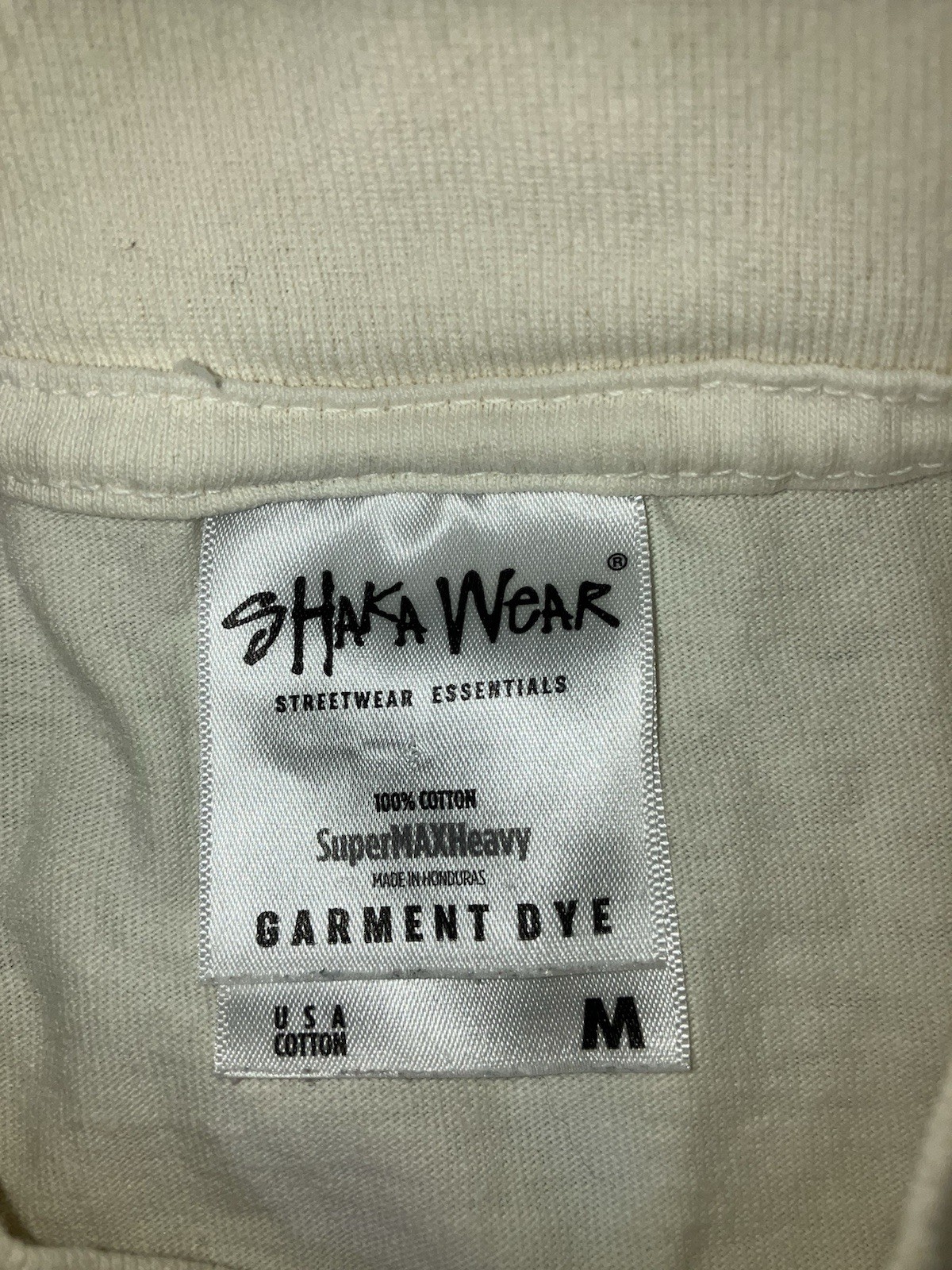 Shaka Wear Adult Heavyweight T Shirt CREAM T-Shirt – M Medium Cotton