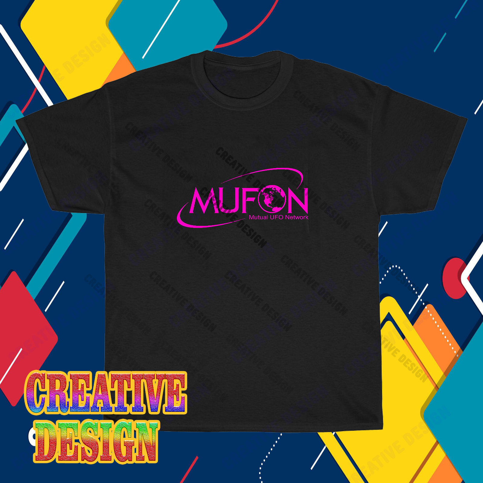 New Texas MUFON Mutual UFO Network Logo T-Shirt Funny Size S to 5XL
