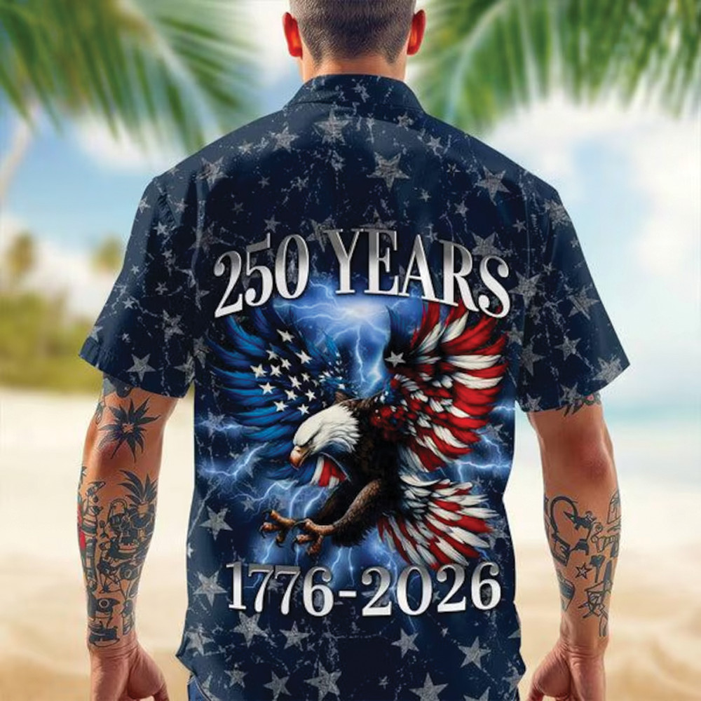 America 250th Anniversary Hawaiian Shirt, 250 Years Of Freedom Button Shirt