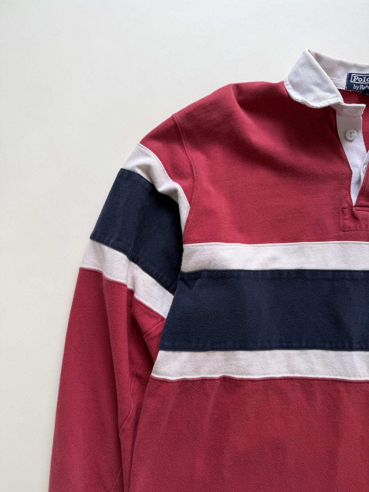 Vintage Polo Ralph Lauren rugby Red Blue White Long sleeve shirt