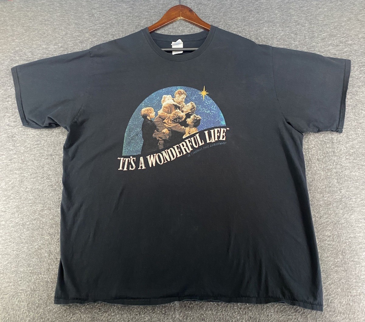It’s A Wonderful Life Graphic Short Sleeve Black T-Shirt Men’s Size 3XL See Pics