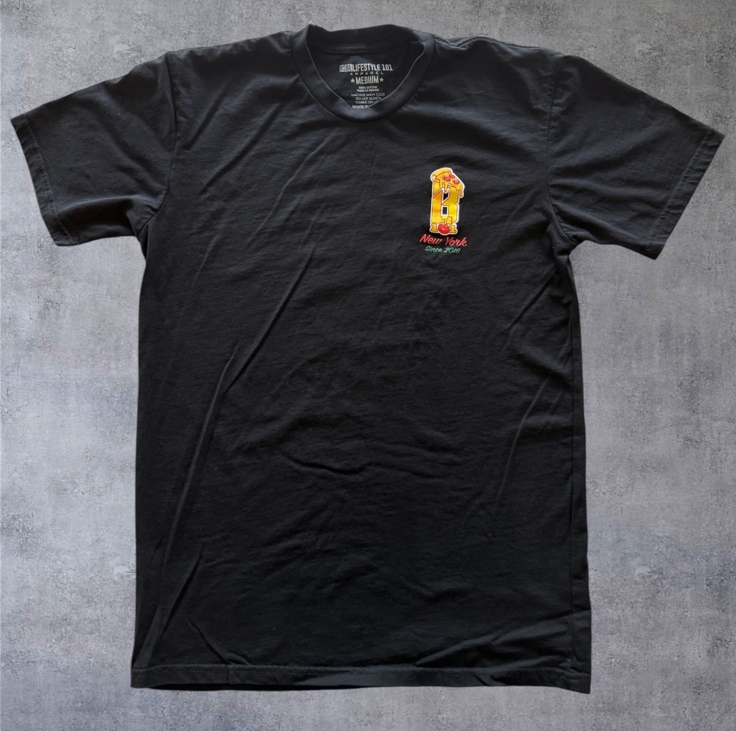 Baseball Lifestyle 101 Shirt Mens Medium Black BL101 Pizza Delivery Batters Box