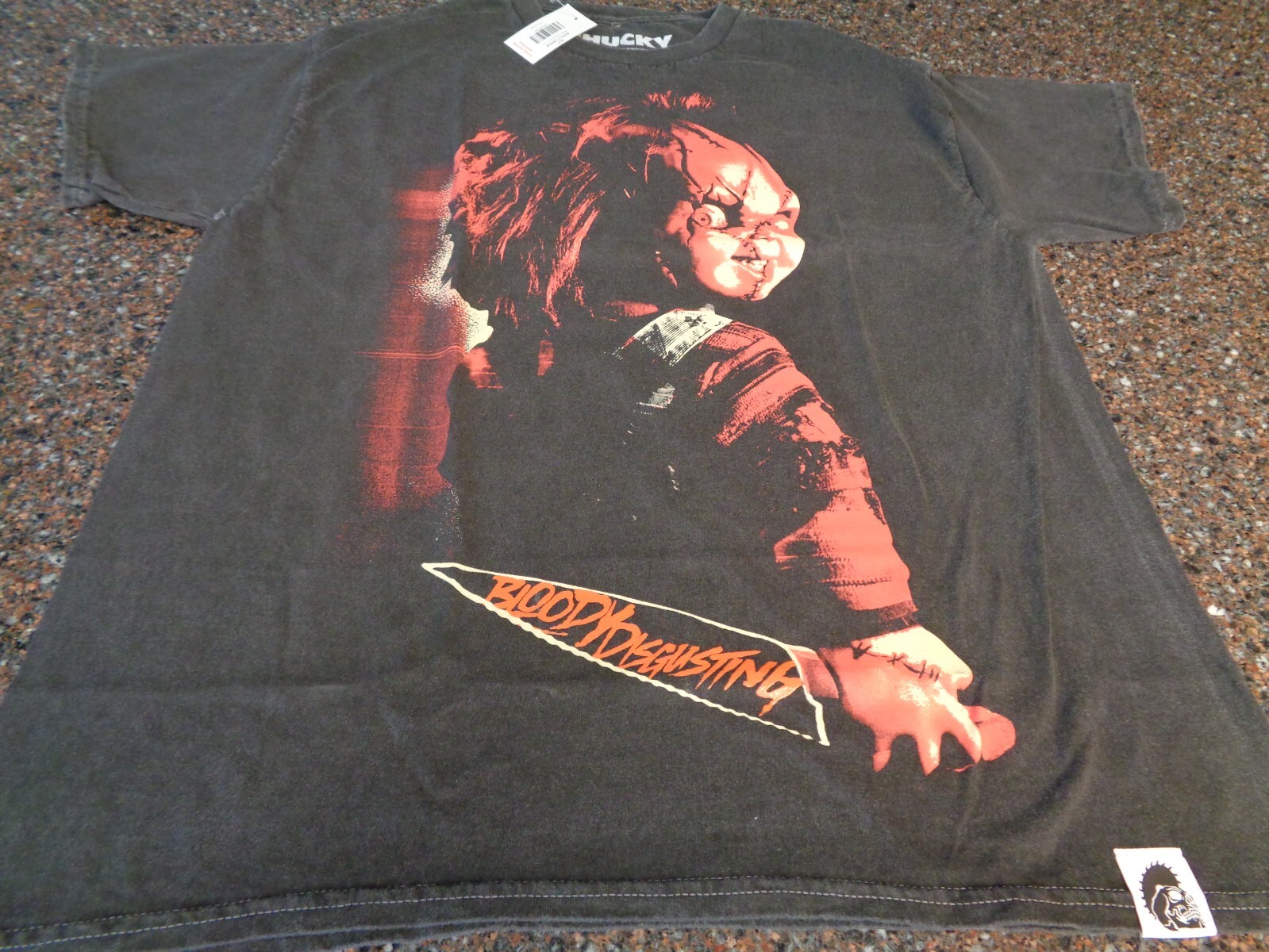 Bloody Disgusting Chucky Child’s Play Large T-shirt Dark Gray Good Guys NWT