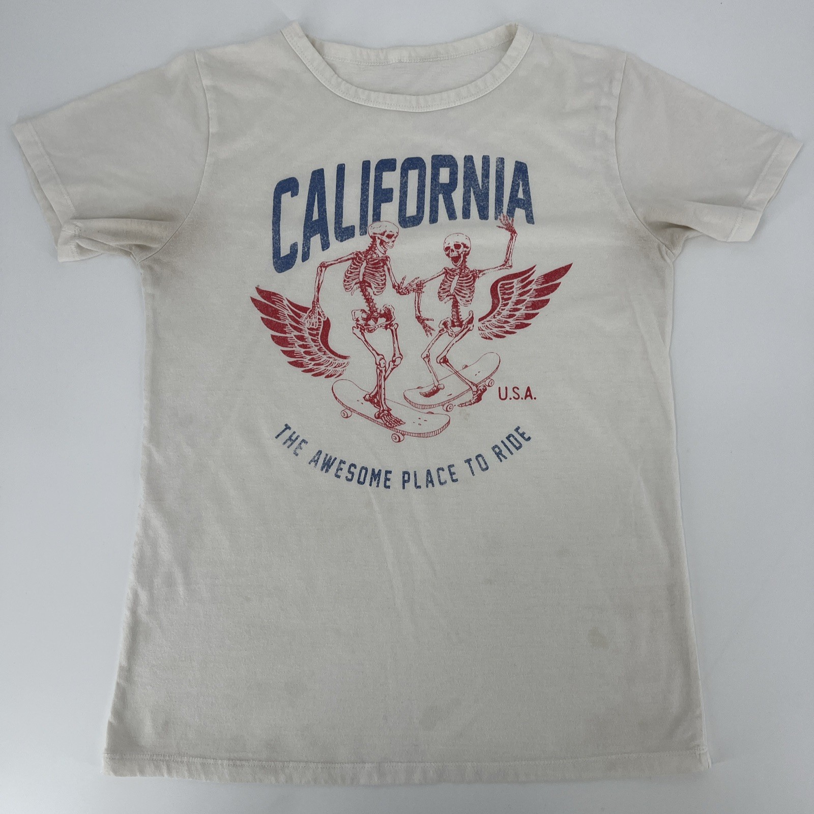 California Skater T-Shirt – Skeletons Skateboarding – Mens Small Tee
