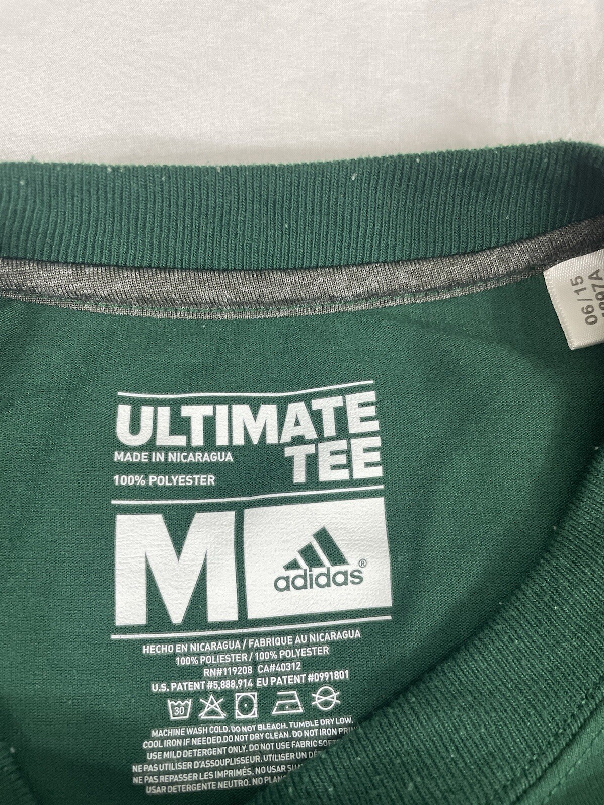 Adidas Climate UM Mens Green Print Short Sleeve Tee Size M