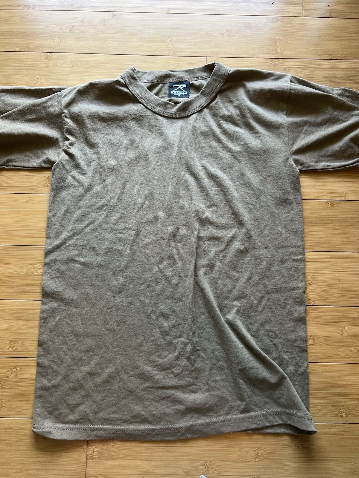 Rothco Shirt Mens Medium Brown Made USA Military Minimalist Basic Single Stitch