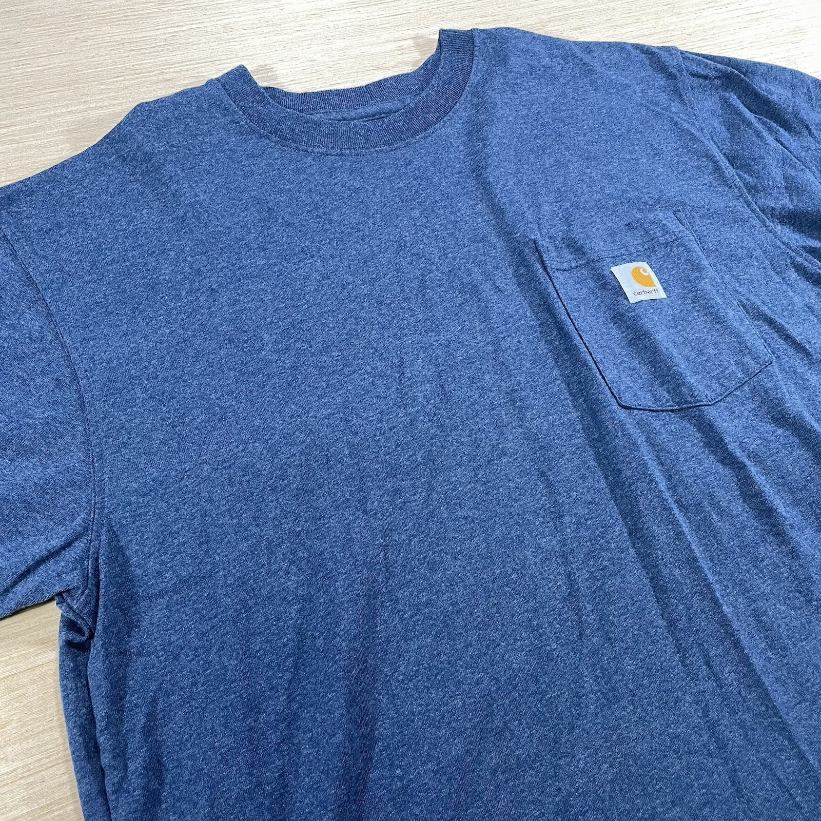 Carhartt T Shirt Men’s Large Blue Short Sleeve Pocket Tee Loose Fit K87 413