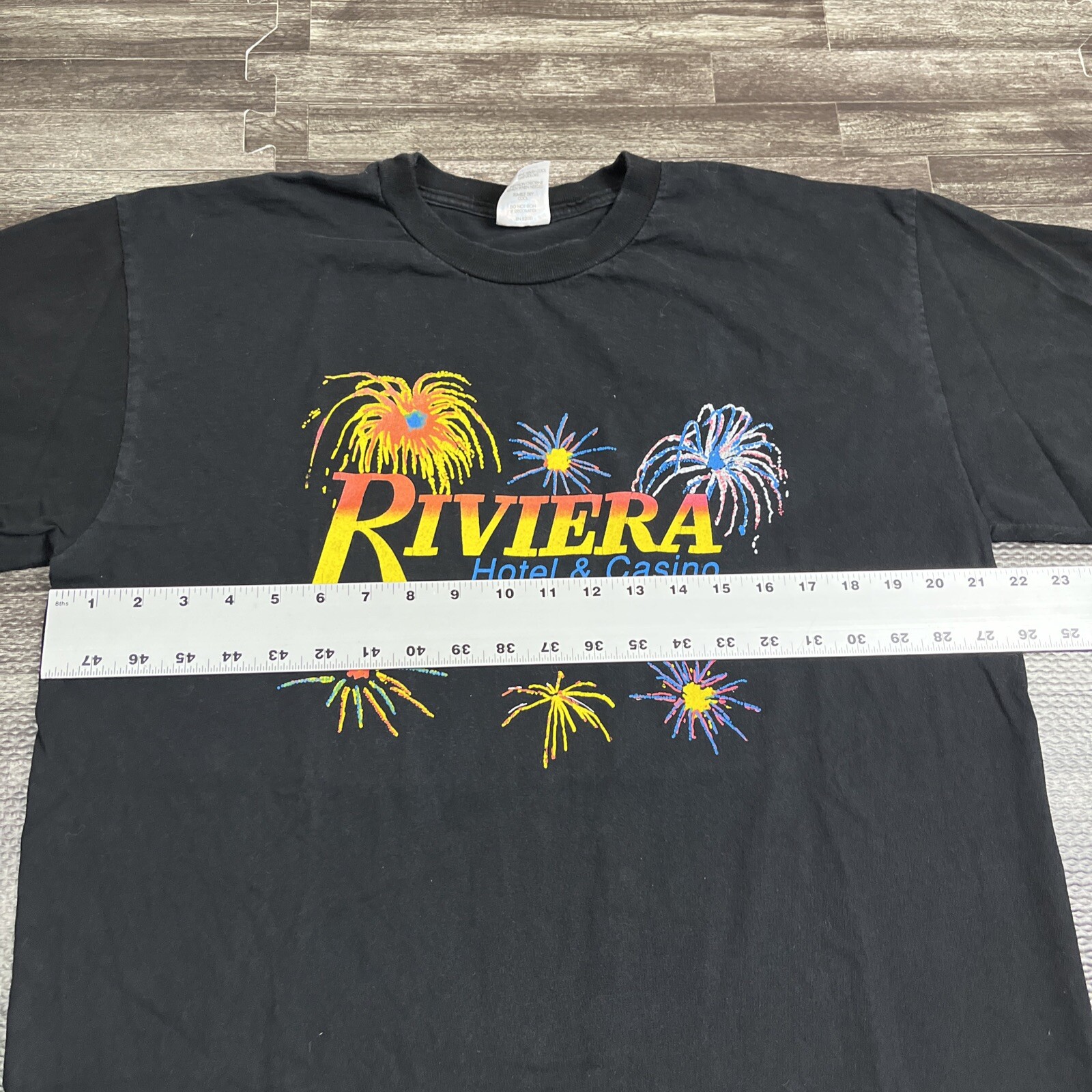 Vintage Riviera Hotel & Casino Single Stitch Graphic Tshirt XL Black VTG 90s