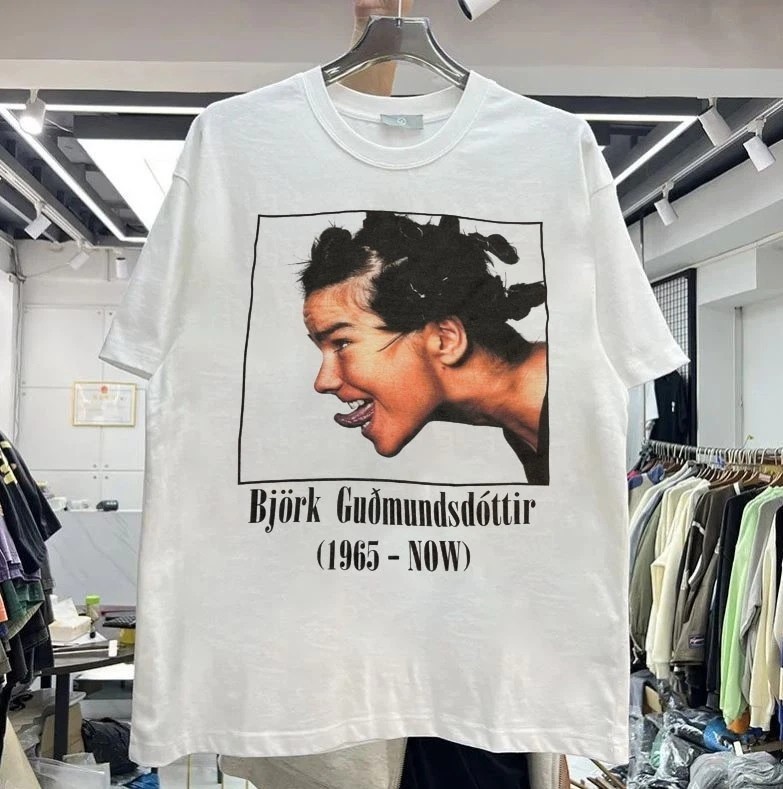 Björk Tour Graphic White classic style Unisex T shirt Men Women S-5XL