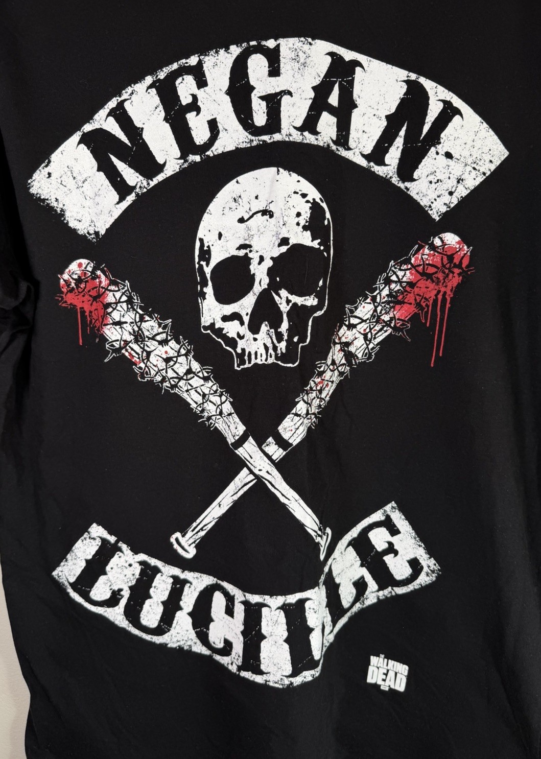 The Walking Dead Negan Skull Crossed Lucille Bats T-Shirt Licensed UK Large 2017