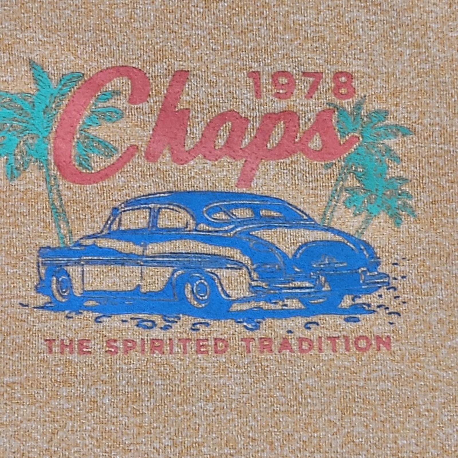 Chaps Along The Seacoast Graphic T-Shirt Men’s L Orange Polyester Spandex
