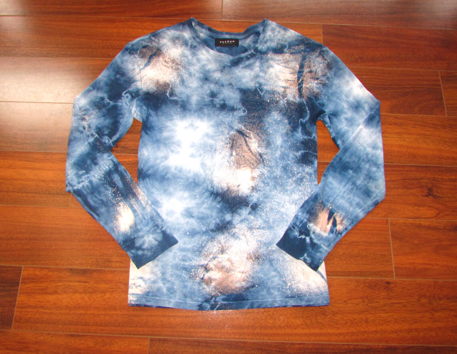 PACSUN ~ Men’s Small ~ Galaxy Space Tie Dye 100% Cotton Long Sleeve T-Shirt c17