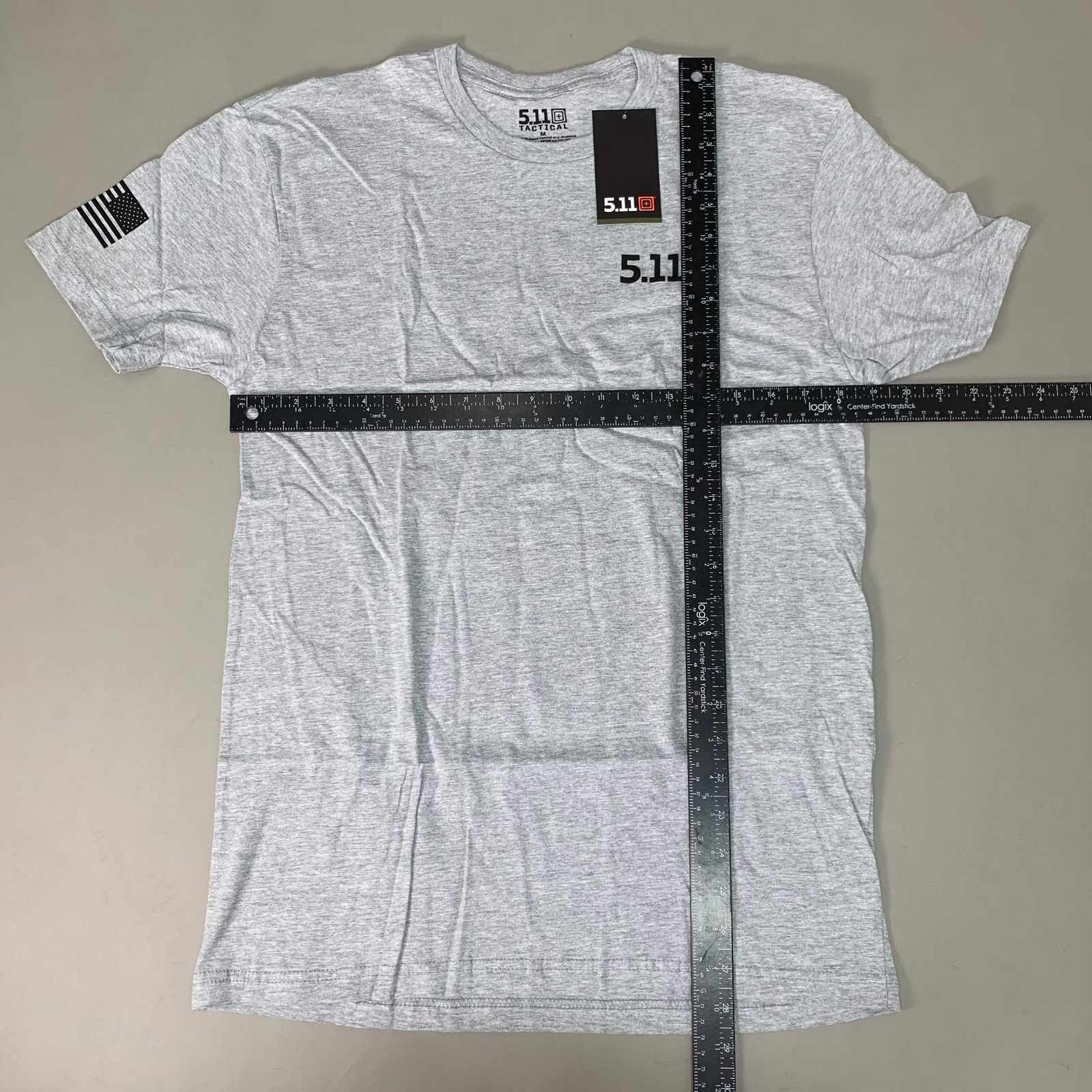 5.11 TACTICAL All Bark All Bite T-Shirt Cotton Polyester 016 Heather Grey Sz M