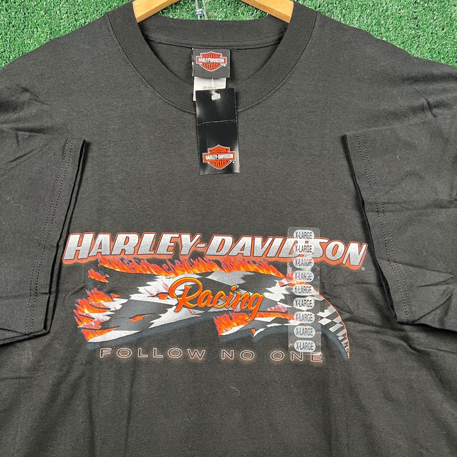 NWT VTG Harley-Davidson T-Shirt Mens XL Black Racing Bumpus Jackson TN USA Y2K