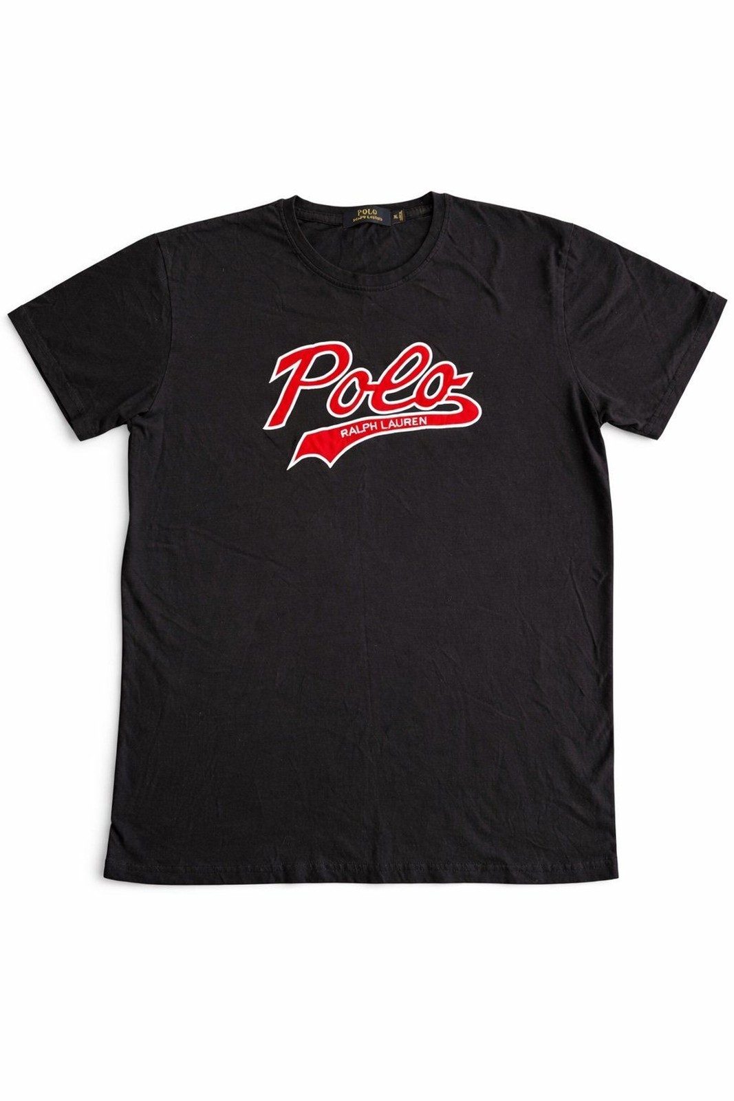 Polo Ralph Lauren Black Logo T-Shirt XL Red Spellout Graphic Tee
