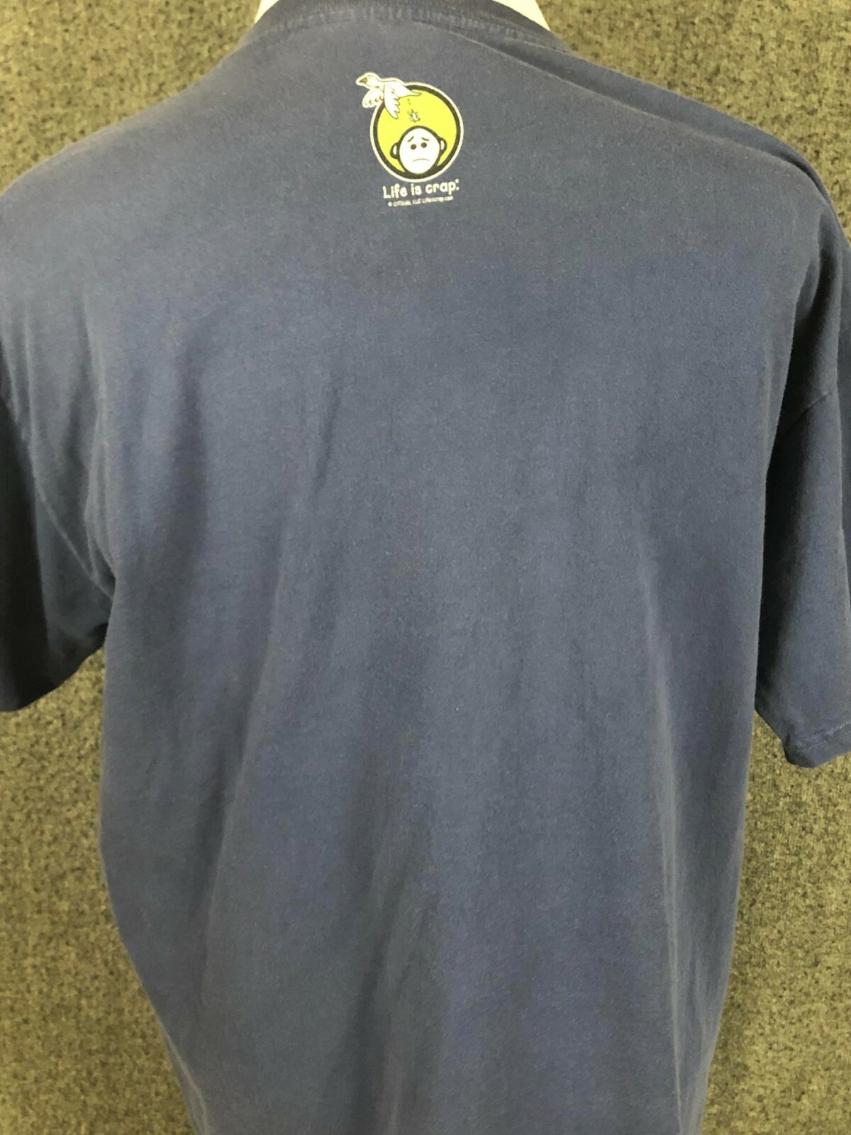 Life is Crap ‘First Born’ Blue Men’s Short Sleeve Graphic T-shirt XL