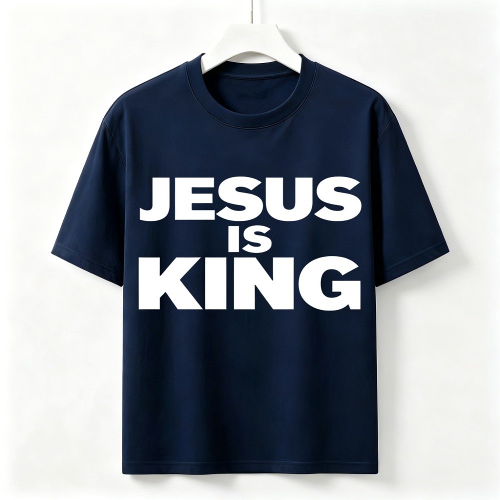 Minimalist Jesus Is King Faith Shirt Unisex Streetwear Basic Cotton Graphic Tee