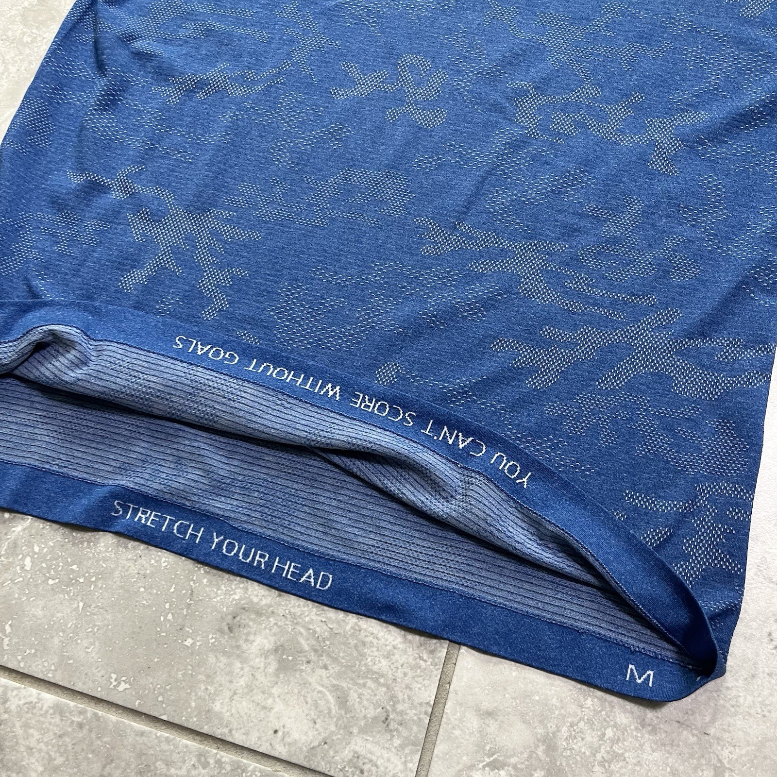 Lululemon Metal Vent Tech Short Sleeve Tee T Shirt Blue Camo Stretch Training M