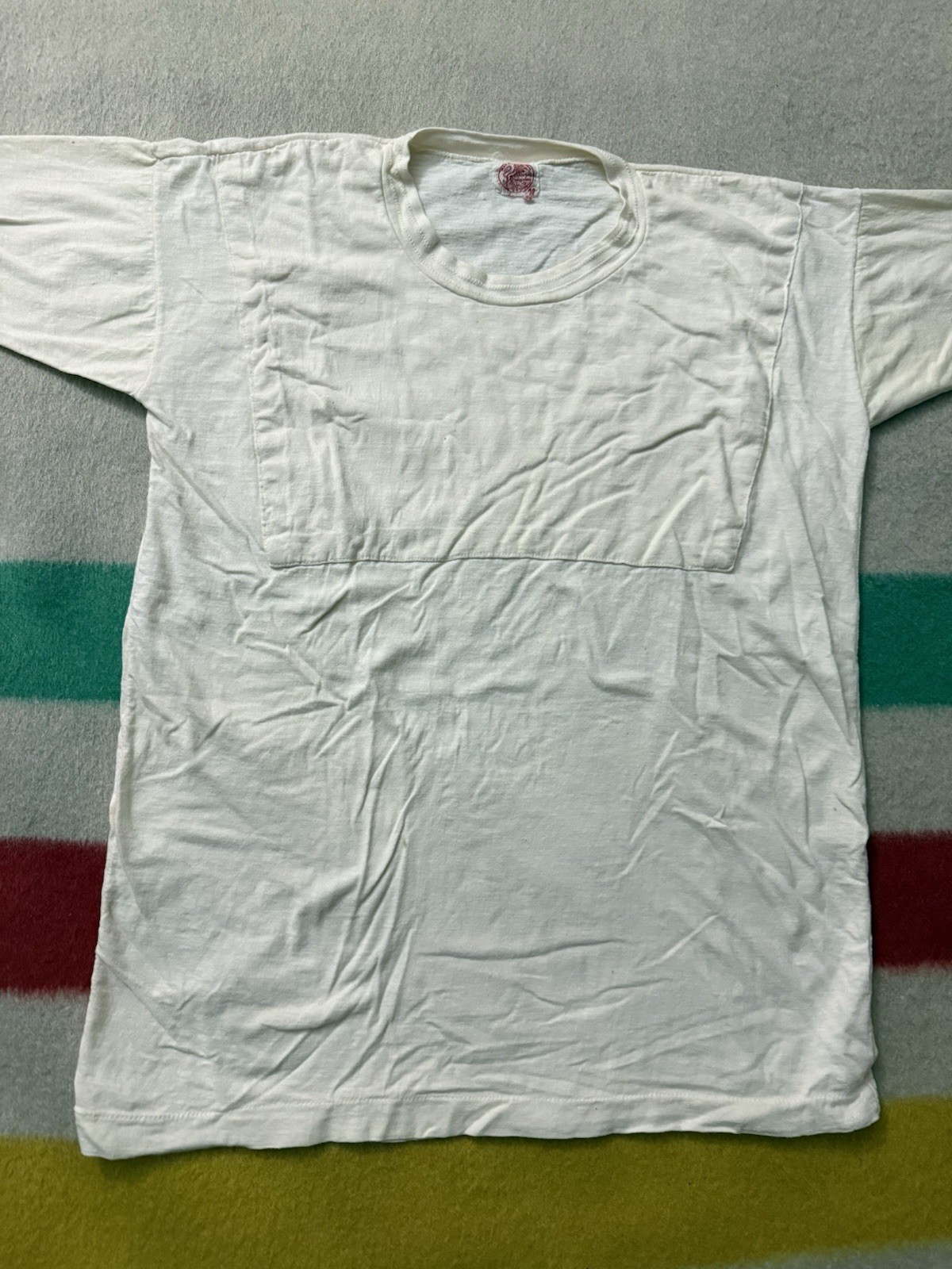 Vintage 30s 40s Paneled White Blank Tee Jersey All 100% Cotton 20×27 Very Rare