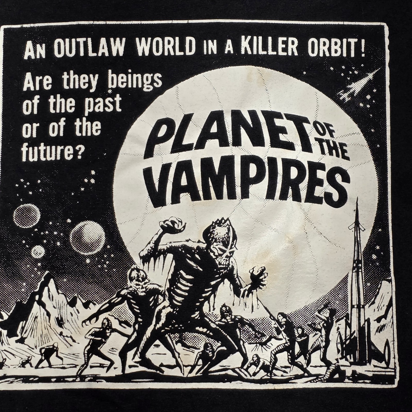 Planet of the Vampires Graphic T-Shirt Men’s 5XL Black Horror Movie Tee