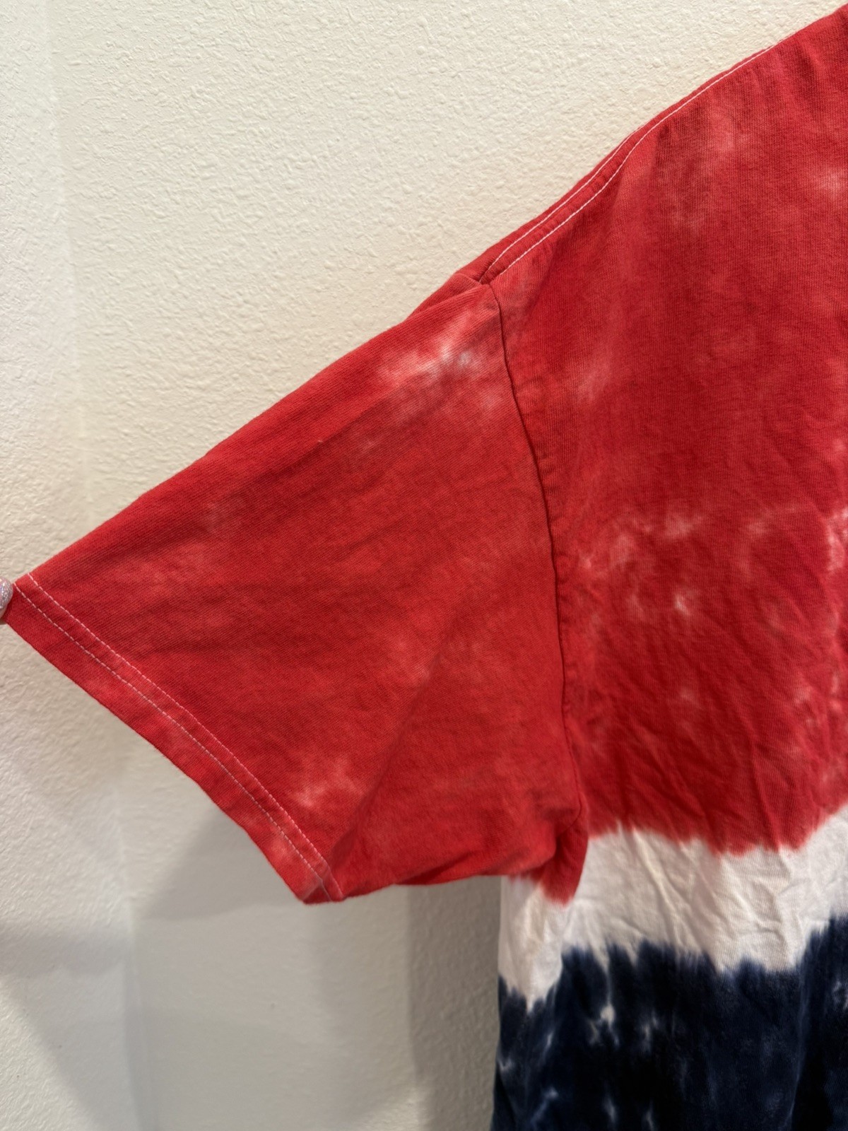 Simply Southern RED WHITE BLUE Tie Dye Tee Shirt Adult XLarge EUC