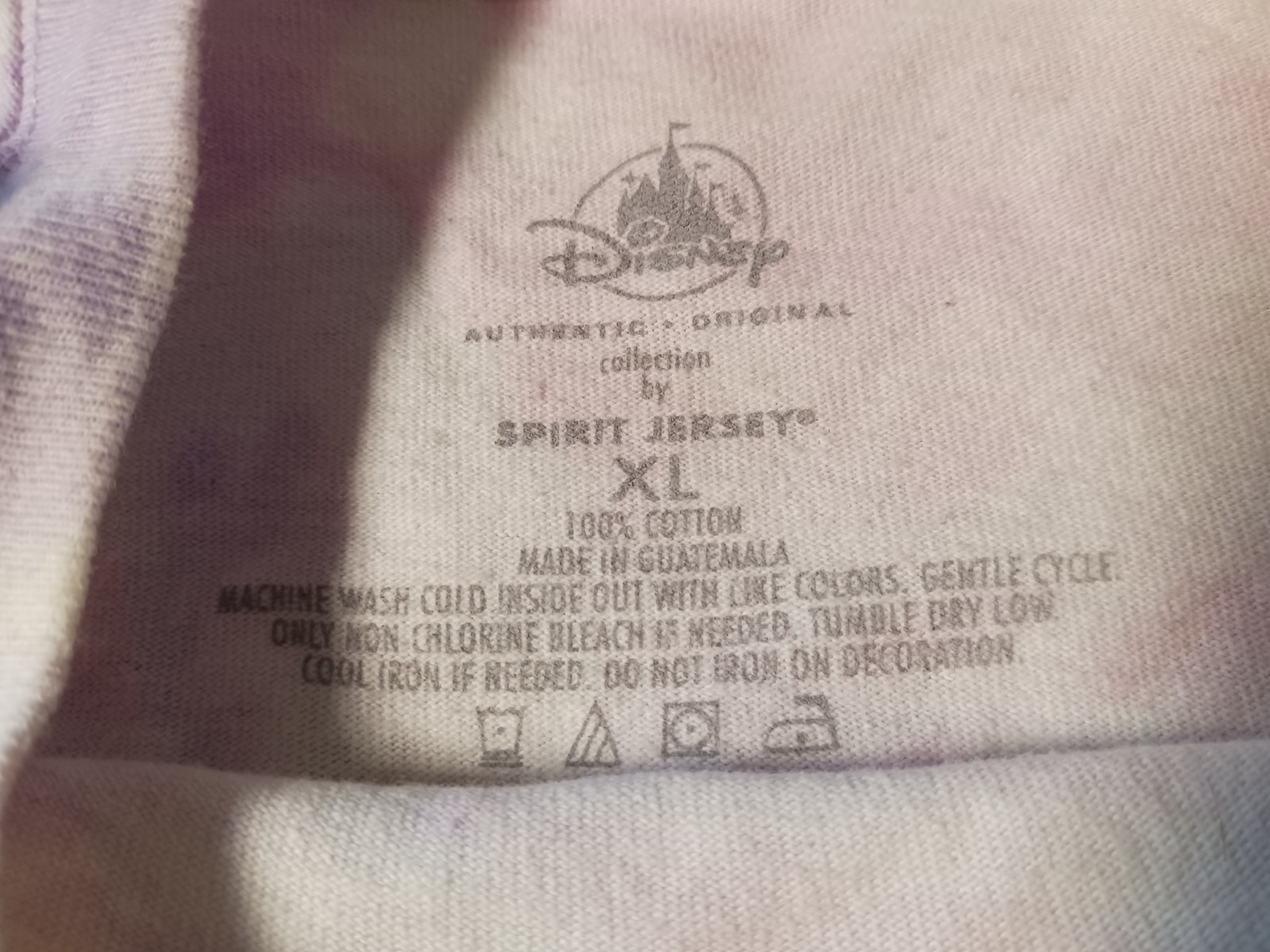 Disneyland Spirit Jersey T Shirt Adult XL Long Sleeve Pastel Pink/Purple Glitter