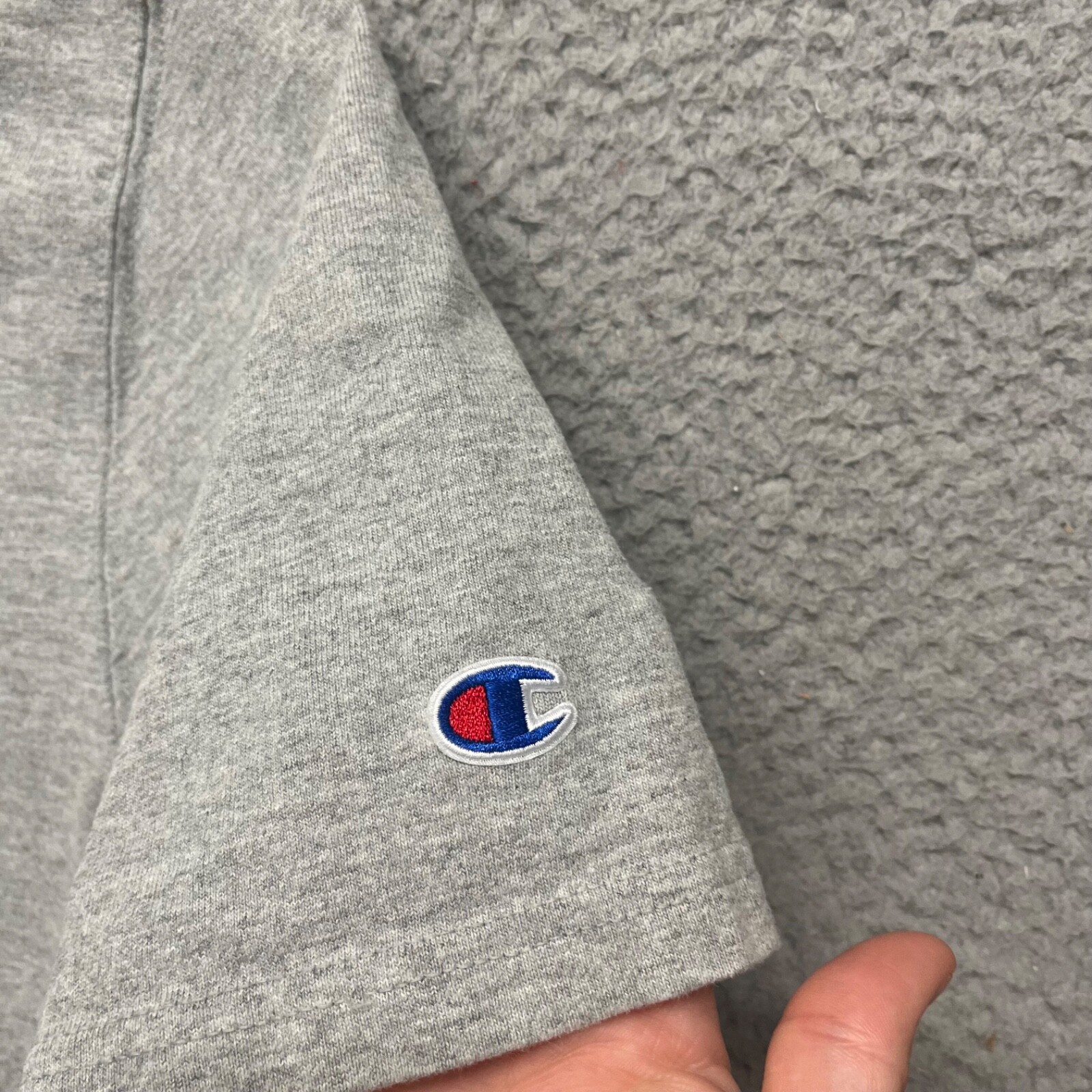 Champion Shirt Mens 2XL Gray Spell Out Crew Neck Sportswear Y2K Hop Hop