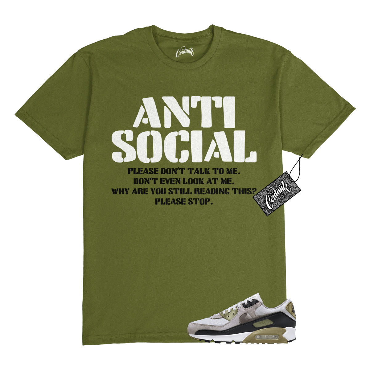 Air Max 90 Light Bone Neutral Olive College Grey Stone T Shirt to Match AS