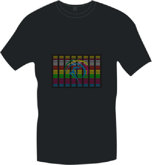 Unique Equalizer DJ/Rave/Pub Music Sound Activated flashing LED T-Shirt 006