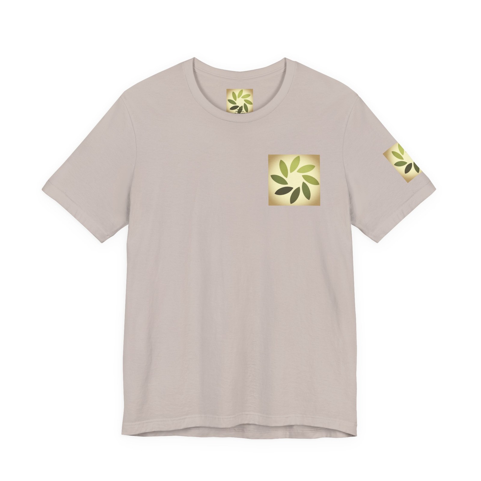 Green Leaf Tile Pocket Tee | Botanical Minimalist Shirt