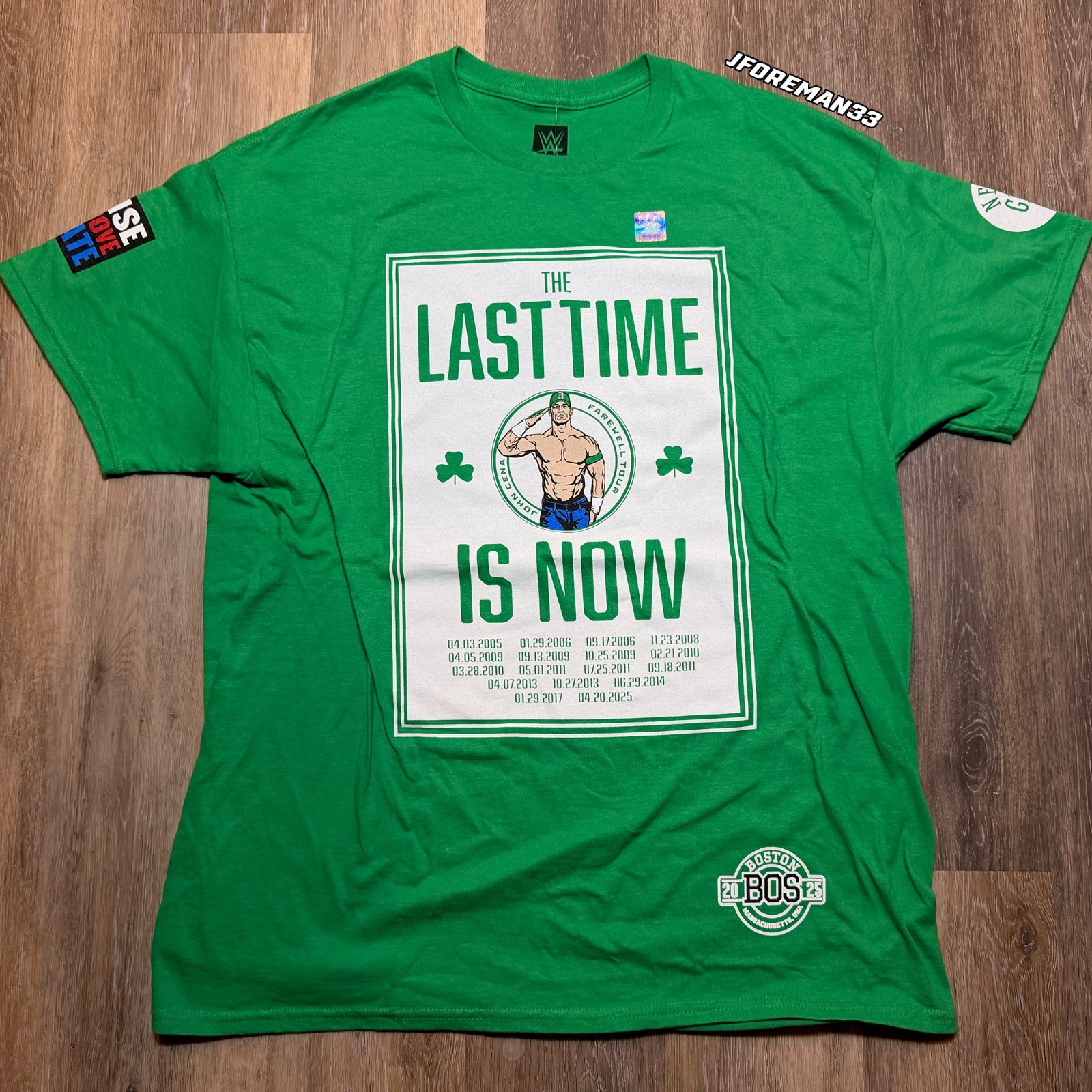 WWE Authentic John Cena Boston Massachusetts Celtics Shirt 2025 Farewell Tour
