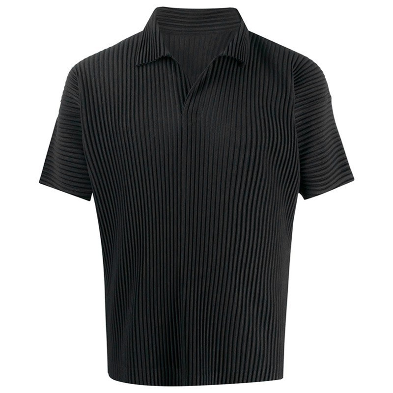 HOMME PLISSE ISSEY MIYAKE Pleats Casual T-Shirt Gray Black Size 1.2.3.4