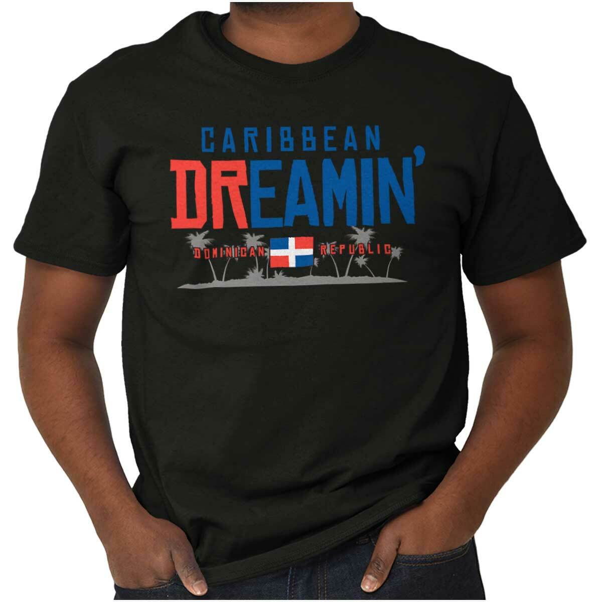 Dominican Republic Flag Colors Caribbean Womens or Mens Crewneck T Shirt Tee