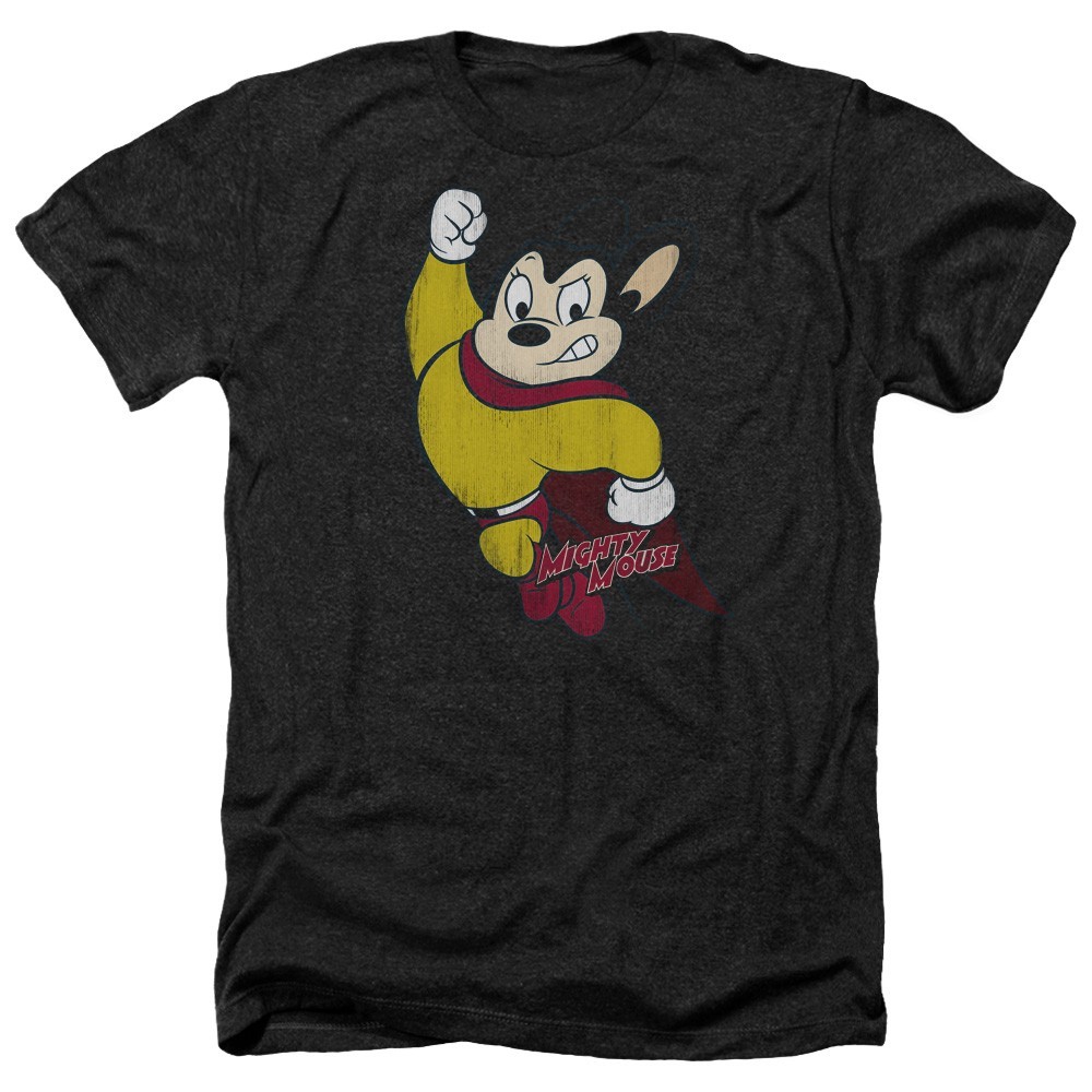 Mighty Mouse Classic Hero Men’s T-Shirt Distressed Officially Licensed S-5XL Tee