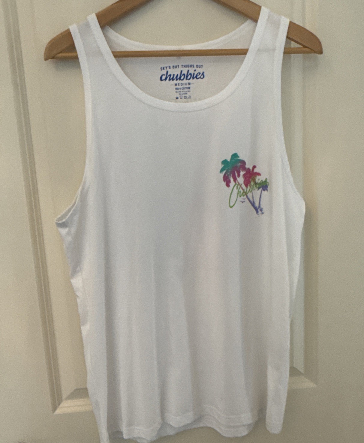 Chubbies Retro Men’s The Miami Glow The Weekend Has Arrived Tank Top Size M