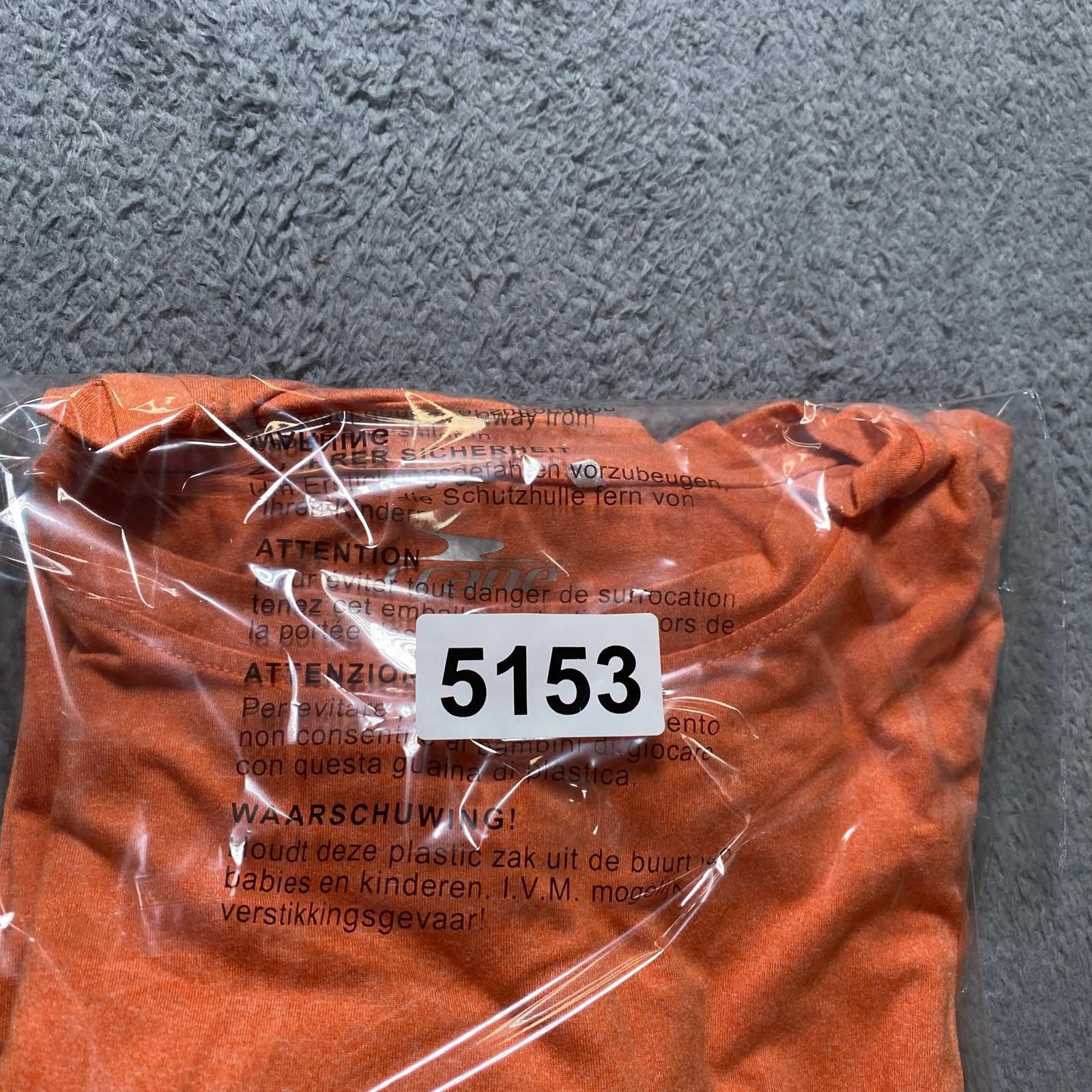 CRANE T-Shirt Men’s Large Orange Crew Neck Active 95% Polyester 5% Elastane