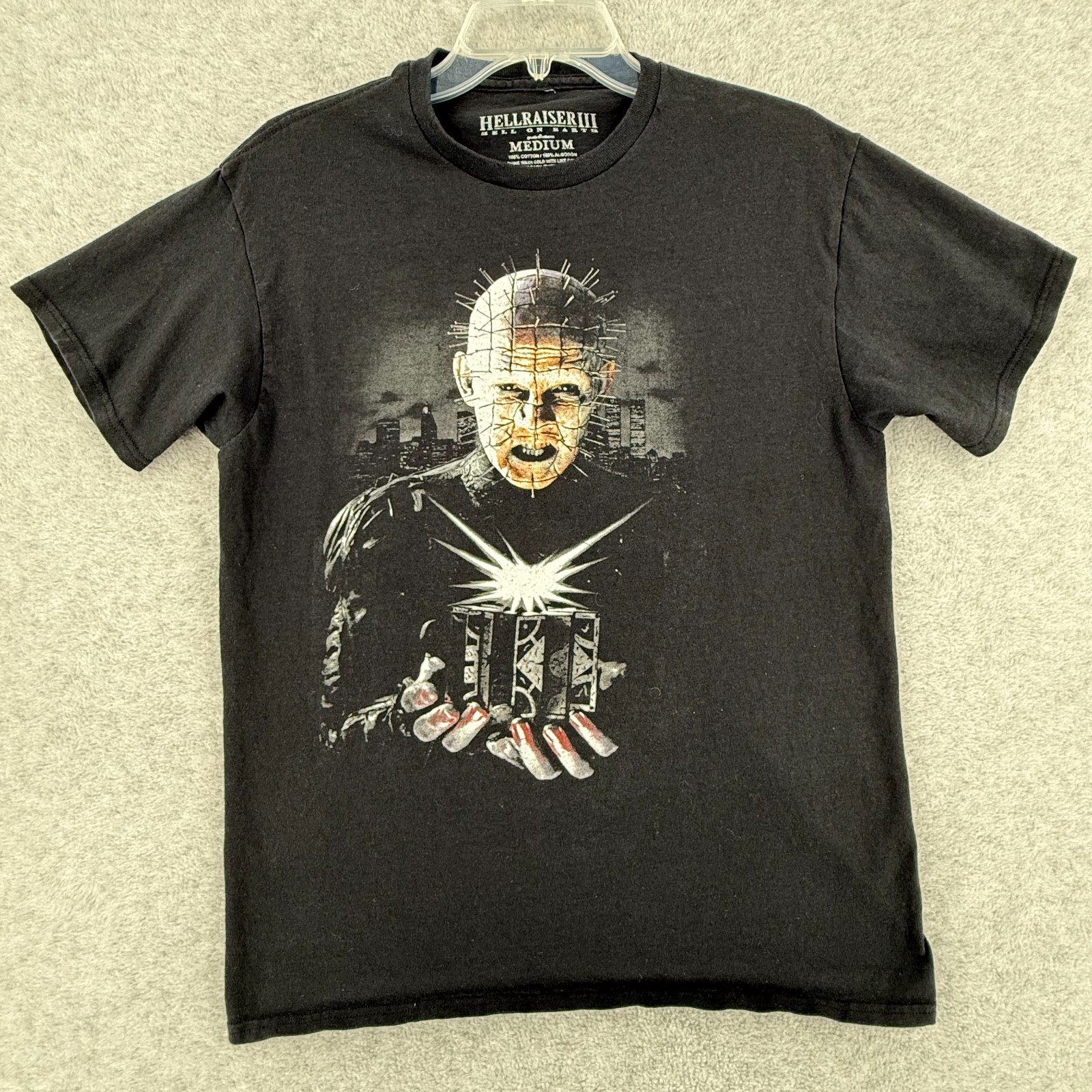 Hellraiser 3 Pinhead Shirt Mens Medium Hell On Earth Horror Movie Black Graphic