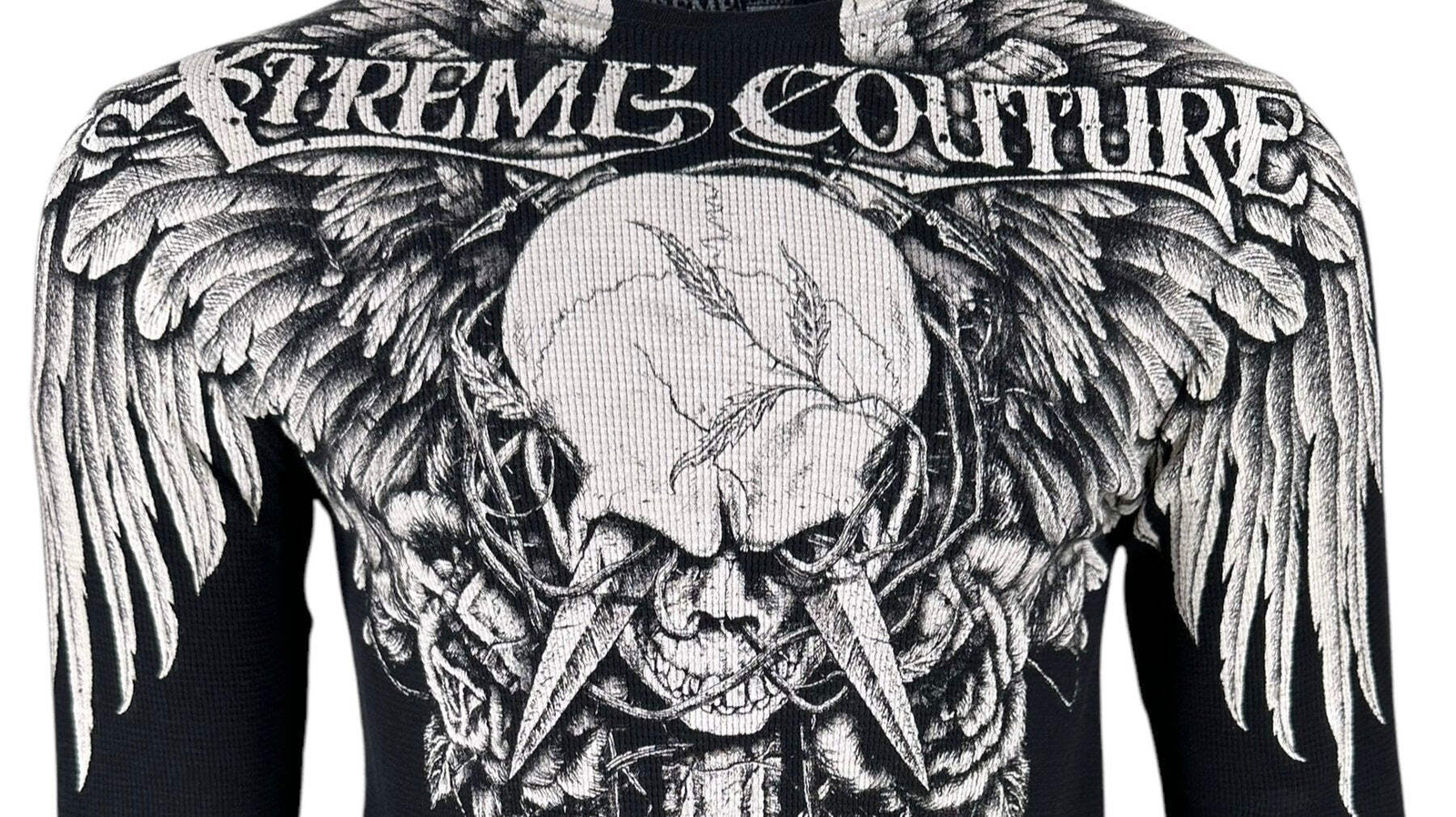Xtreme Couture by Affliction Men’s Thermal Shirt Dagger Skull