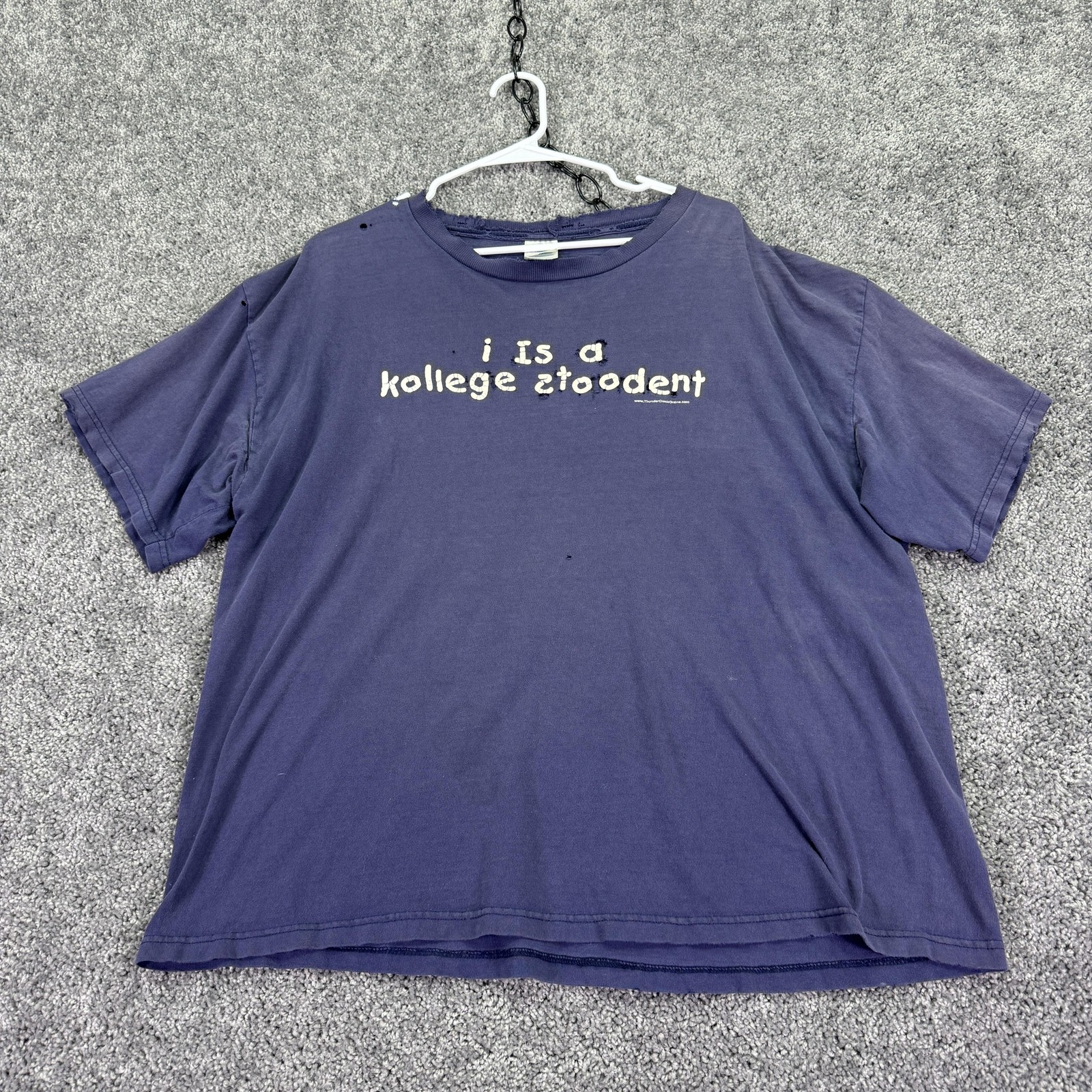 Delta Shirt Mens XL Blue I Is A Kollege Stoodent Graphic Tee Funny College