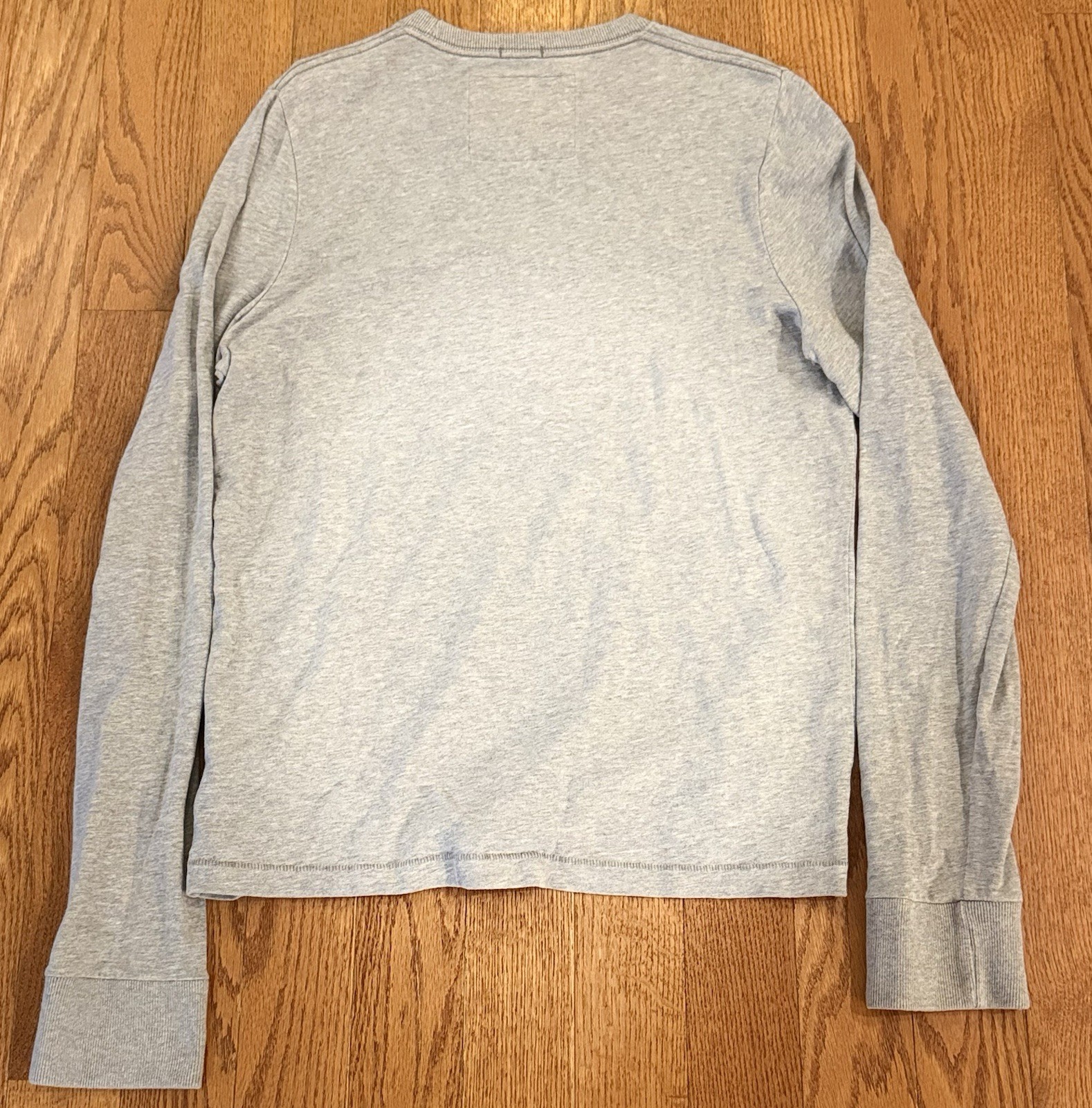 Vtg Abercrombie & Fitch Athletics Bulldog Muscle T-shirt L Grey Xtra Long Sleeve