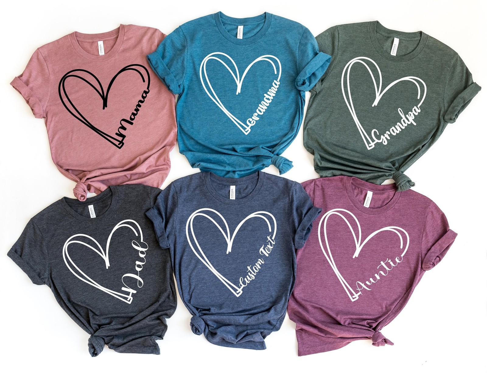 Custom Text Heart Line Shirt Double Heart Shirt Your Name Heart Line Shirt Custo