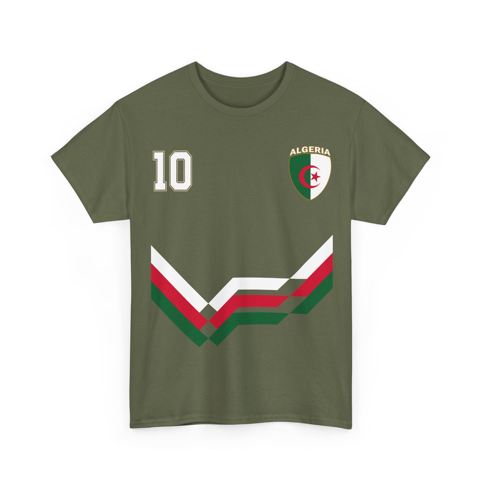 Algeria Number 10 Soccer Shirt, Algerian Flag Soccer 2026 Jersey Style Shirt