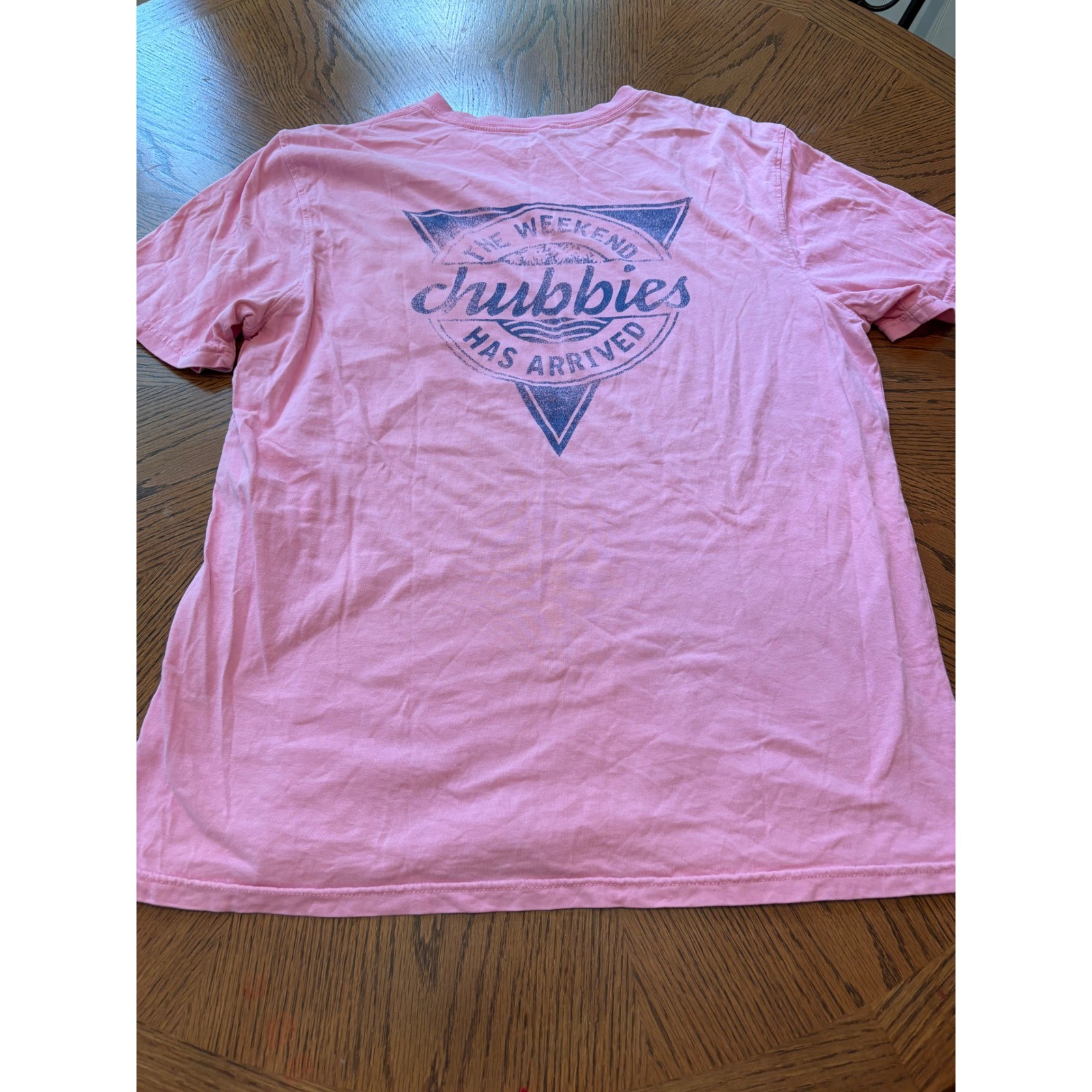 Chubbies Mens Pink The Weekend Has Arrived Graphic Pocket T-Shirt Size L