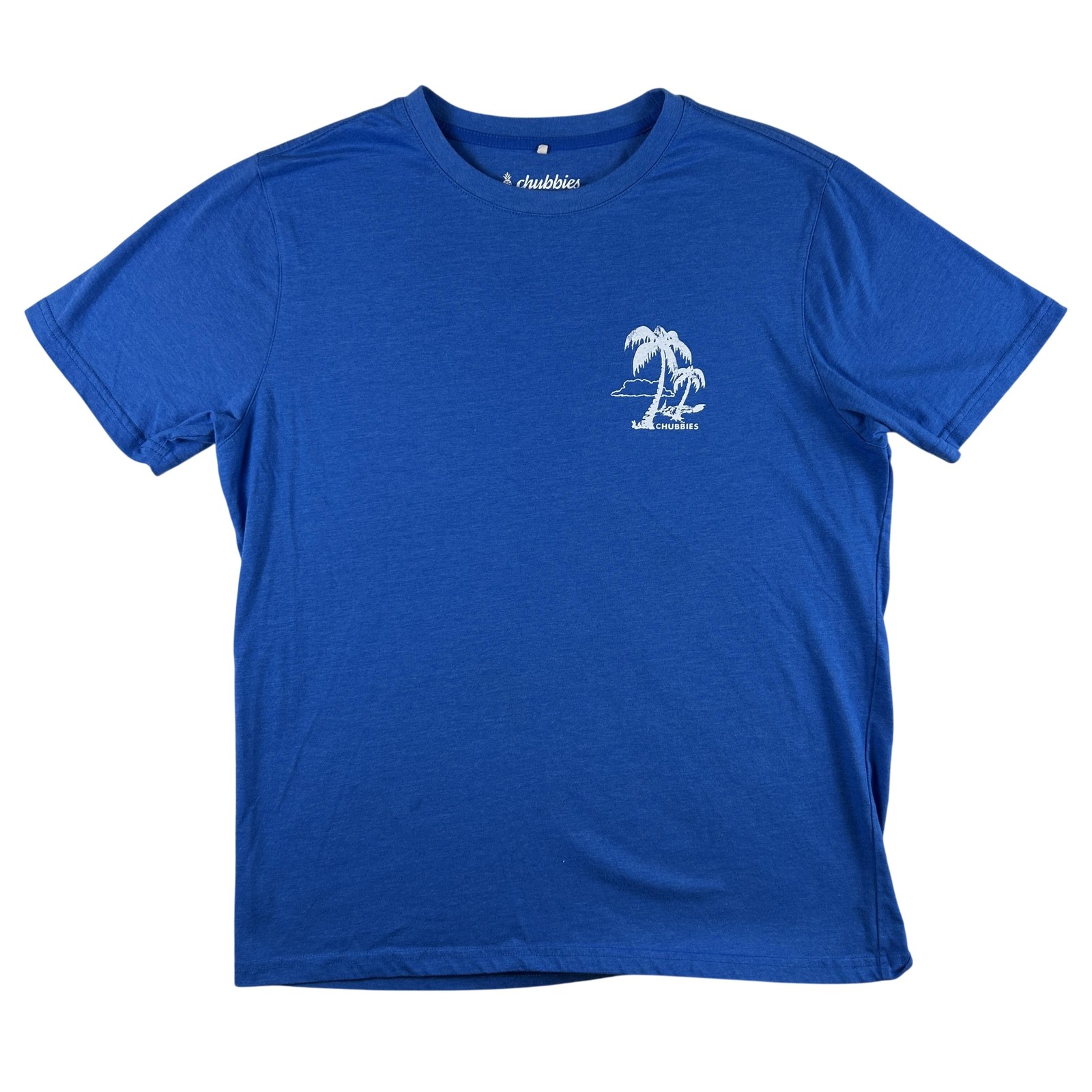 Chubbies Shirt Mens Large Blue The Weekend Has Arrived Palm Tree Graphic Tee