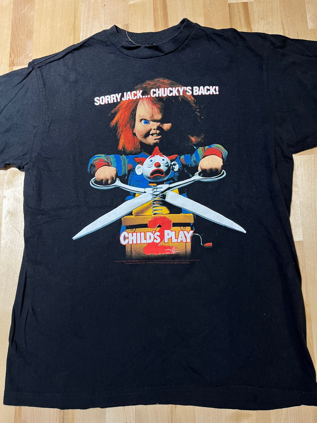 Child’s Play 2 Sorry Jack, Chucky’s Back Graphics BLACK T Shirt – Men’s M