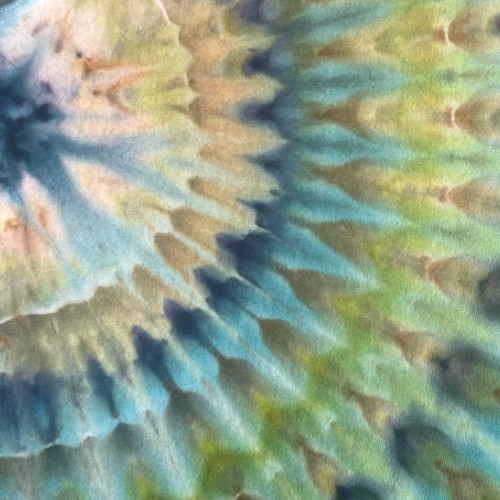 NEW Fan Fold Ice Tie Dye T-Shirt, Mens M Tank Top Turquoise & Sand