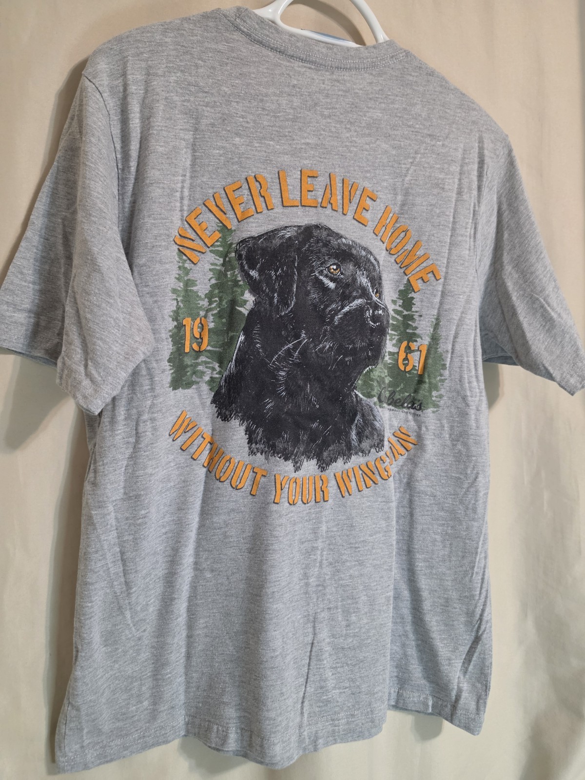 Men’s Grey Short Sleeve T-Shirt By Cabelas Never Leave Home Without Your Wingman