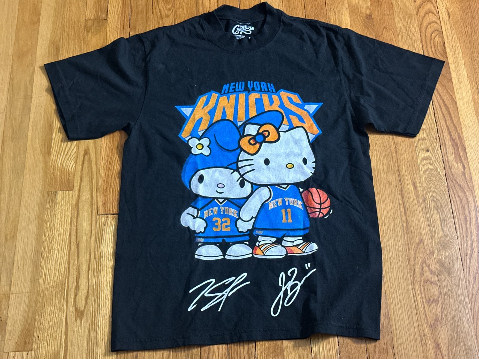New York Knicks Karl-Anthony Towns Jalen Brunson Hello Kitty BLACK Shirt Unisex